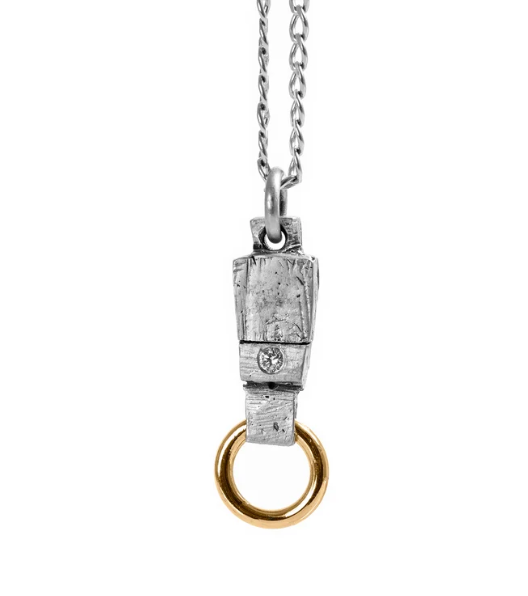 Collar Fusión, Plata 950 y Oro 14k