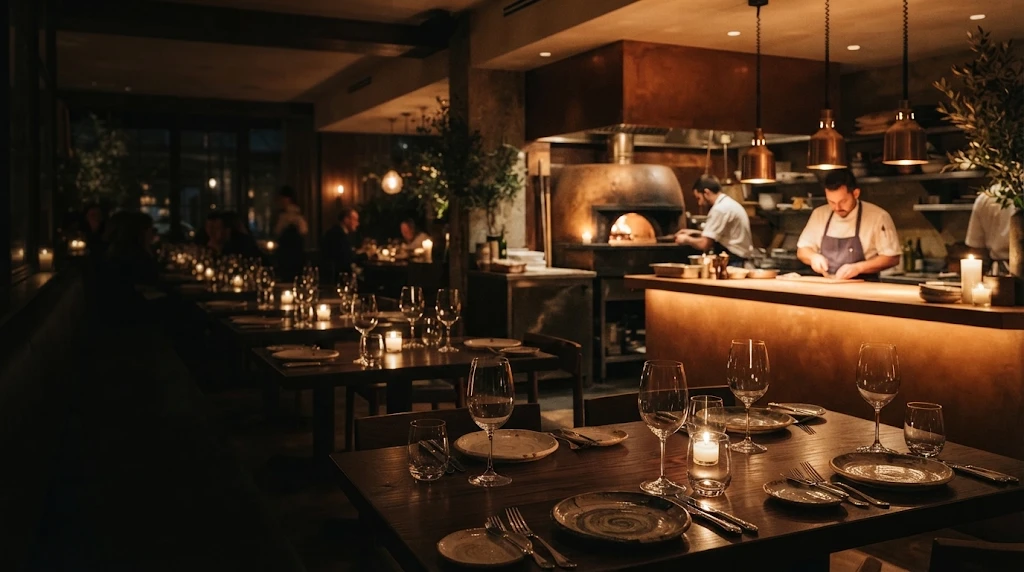 Sala y cocina abierta de Steako